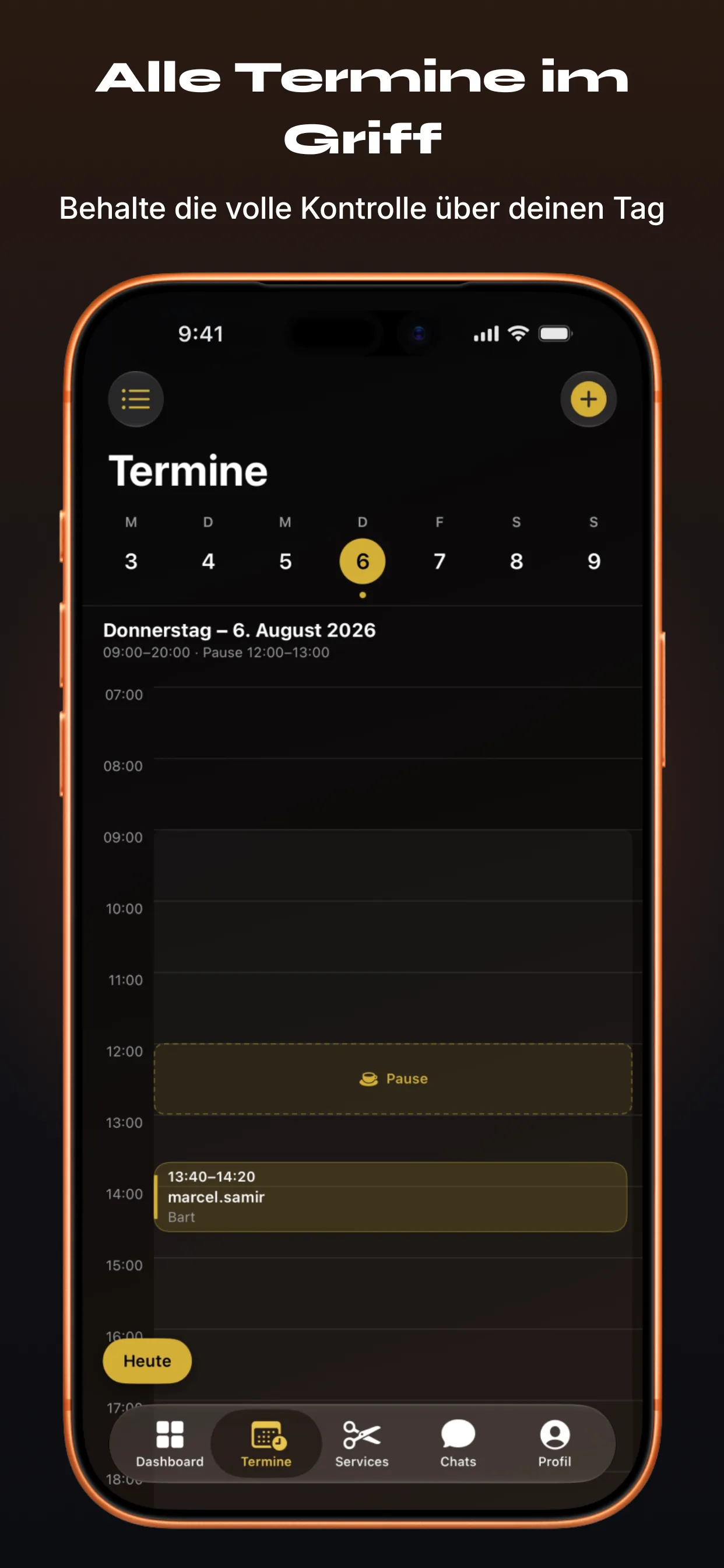 Barber-App Screenshot 3 – Alle Termine im Griff
