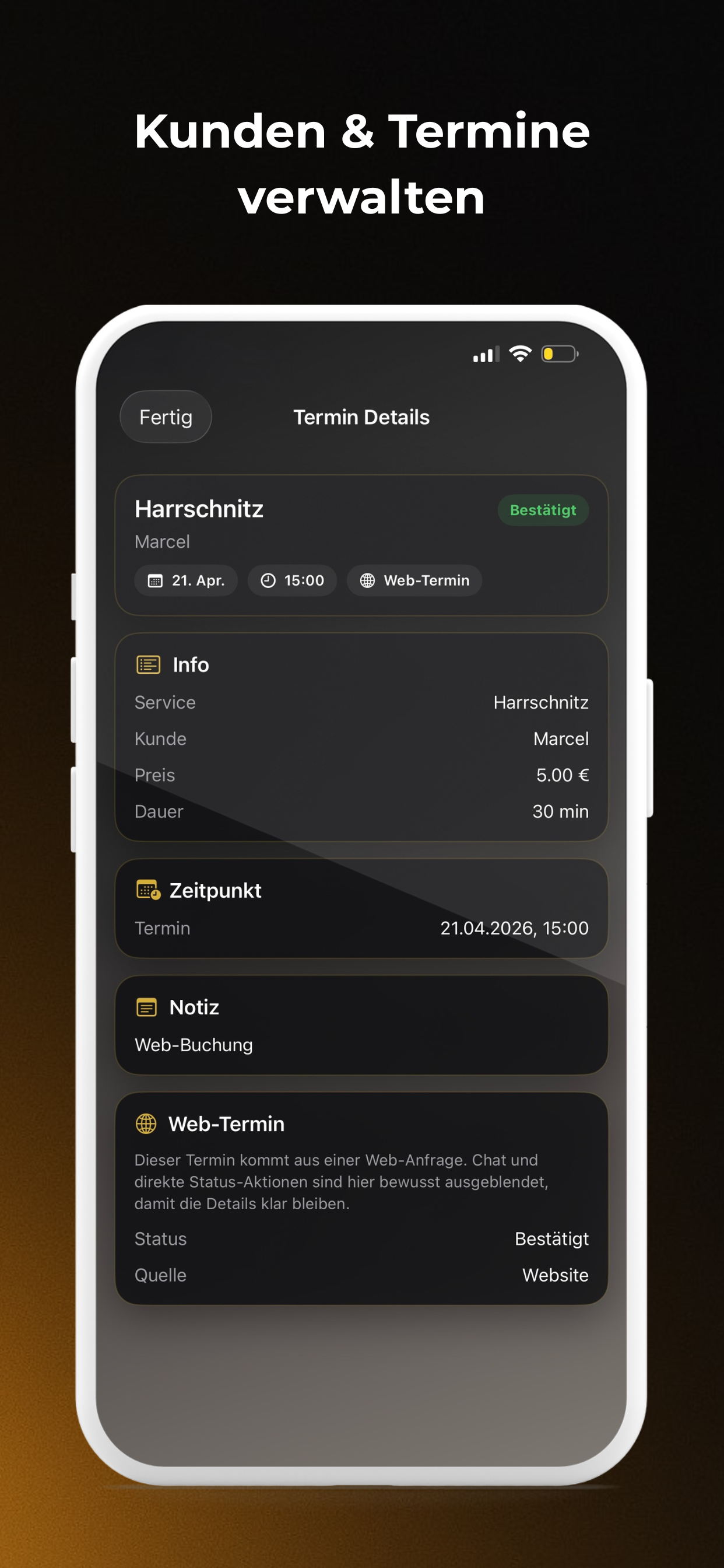 Barber-App Screenshot 8 – Einstellungen