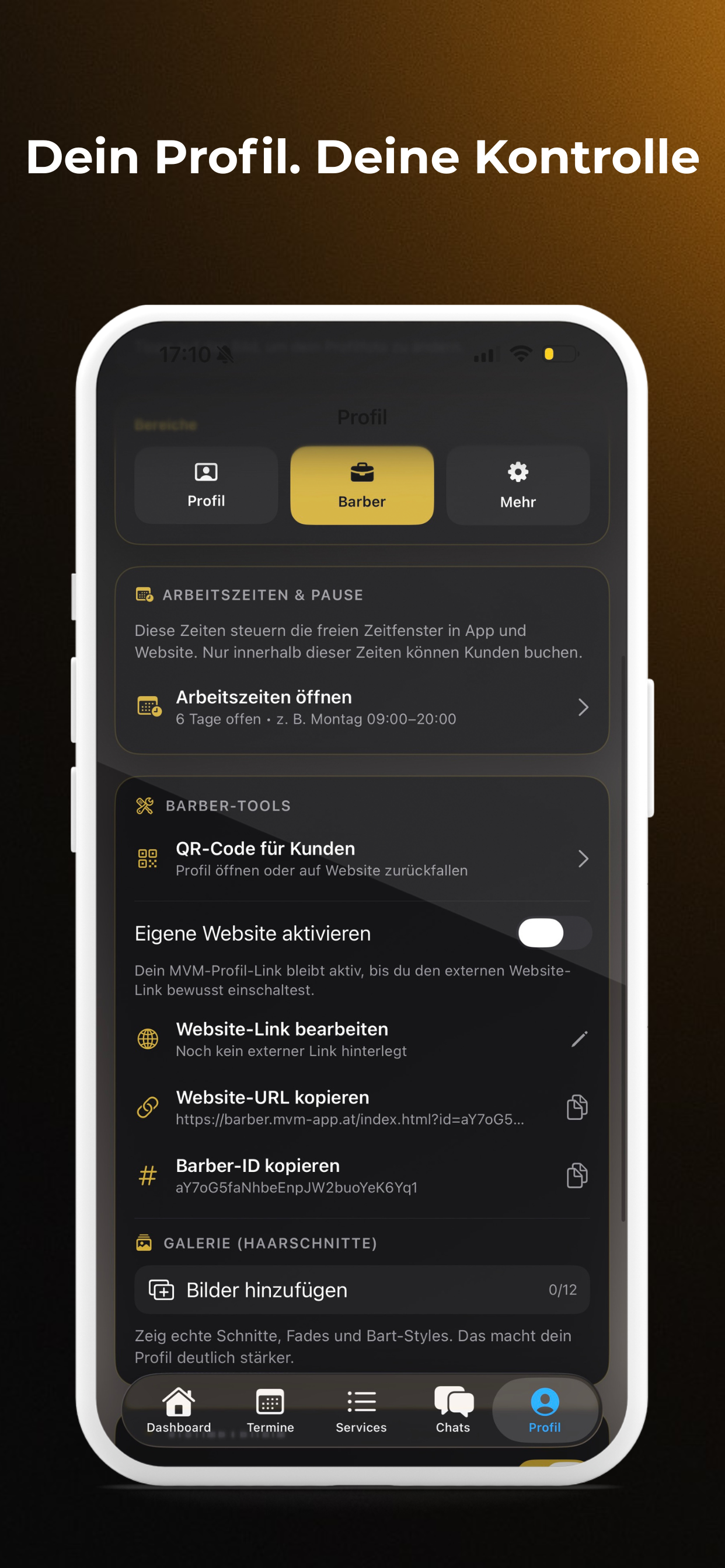 Barber-App Screenshot 9 – Weitere Ansicht